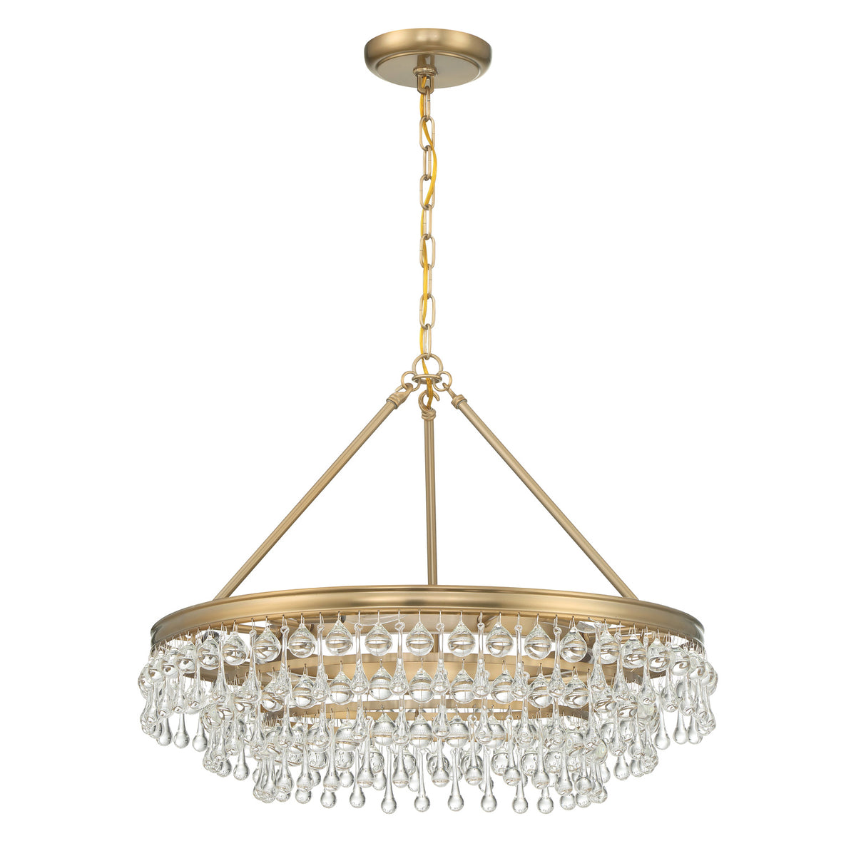 Betony 6 Light Chandelier 30", Aged Brass