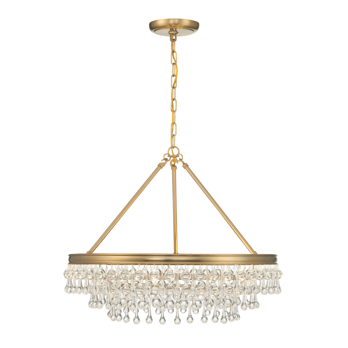 Betony 6 Light Chandelier 30", Aged Brass