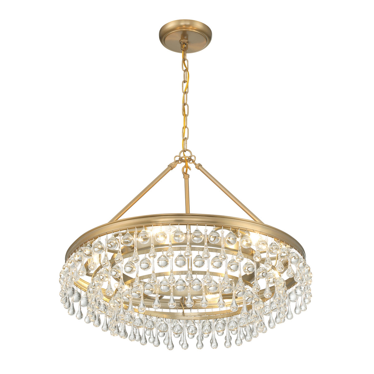Betony 6 Light Chandelier 30", Aged Brass