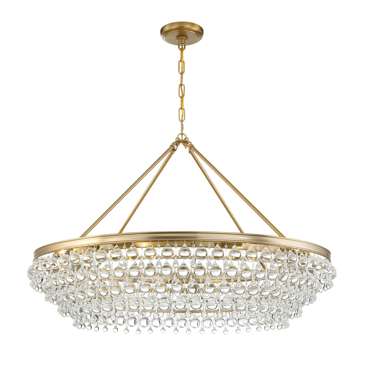 Betony 8 Light Chandelier 40", Aged Brass