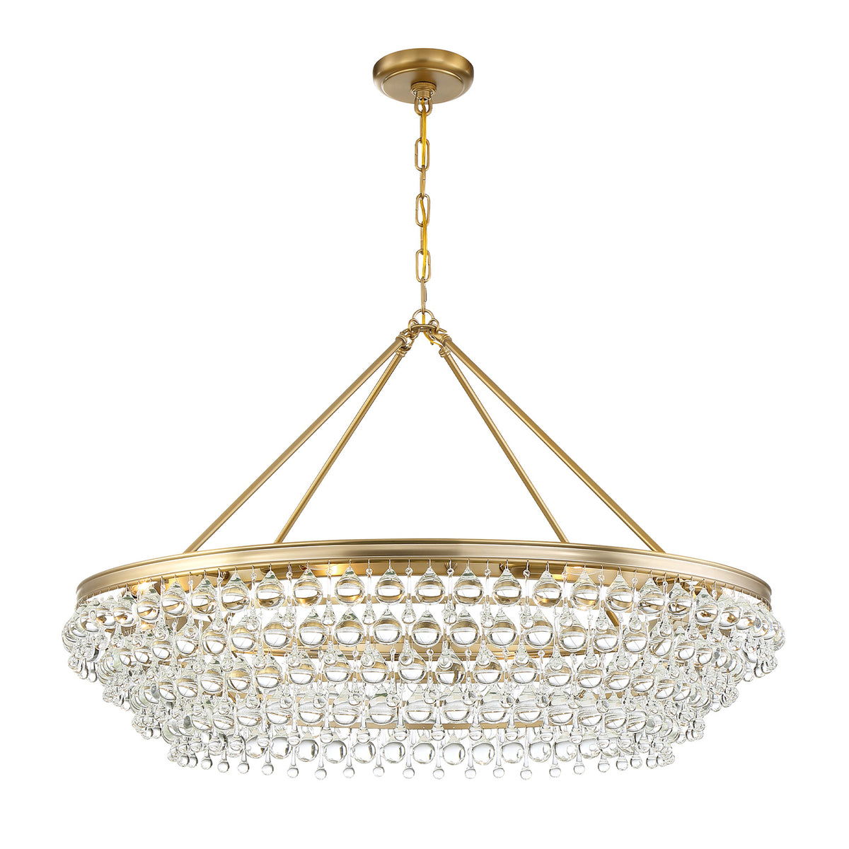 Betony 8 Light Chandelier 40", Aged Brass