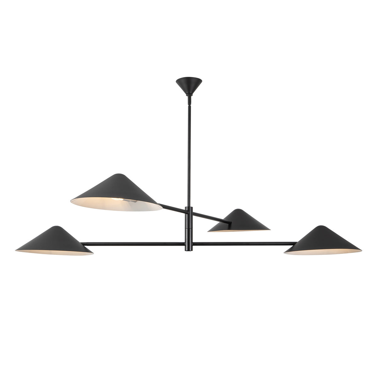 Concord 4 Light Chandelier 58", Matte Black