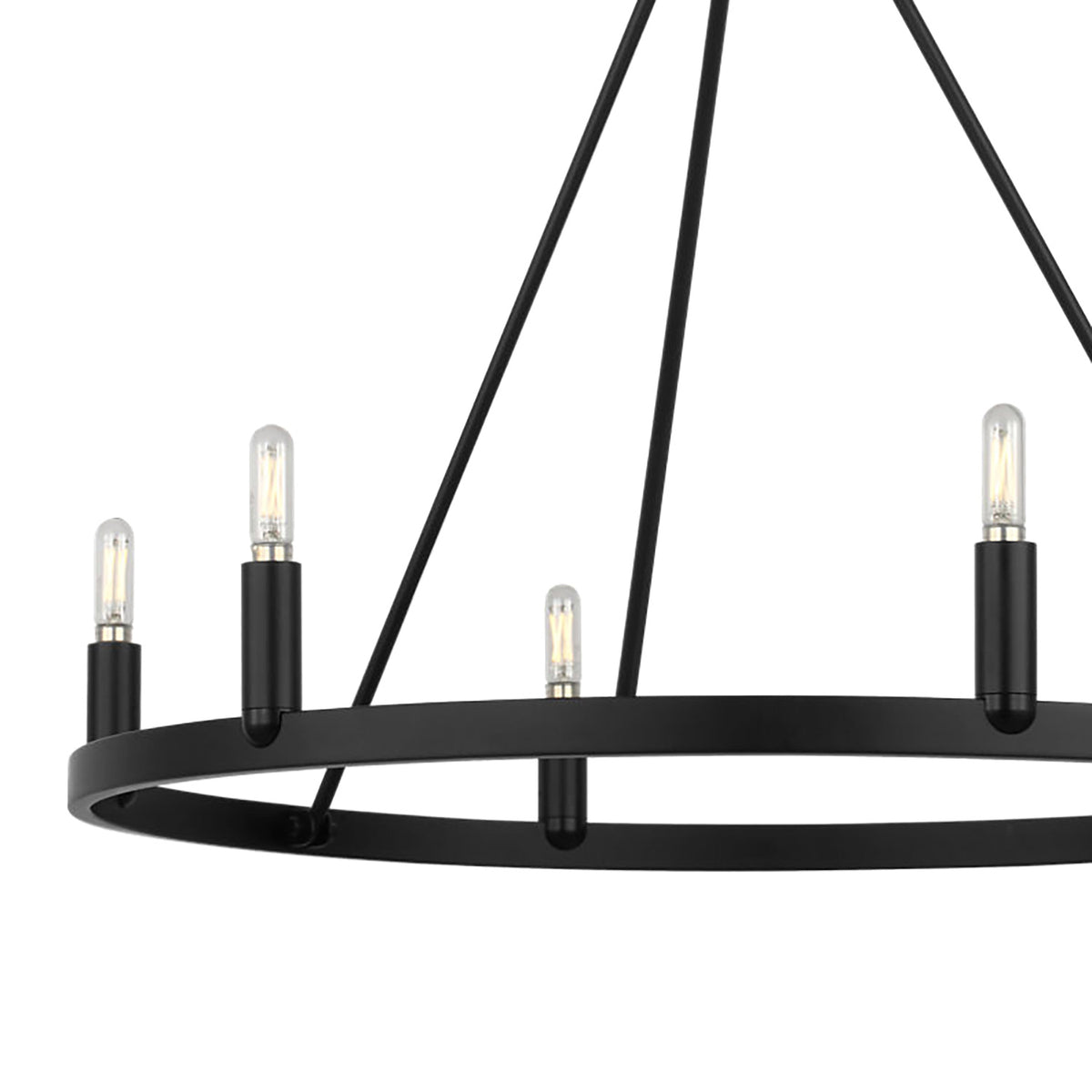Trenton 6 Light Chandelier 28", Matte Black