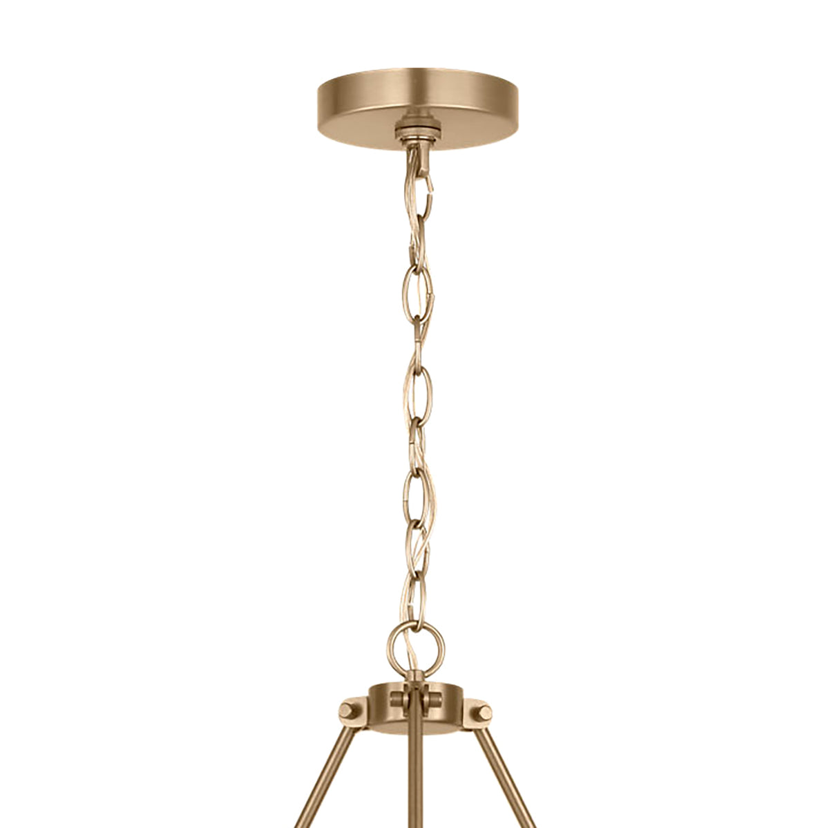 Trenton 6 Light Chandelier 28", Satin Brass