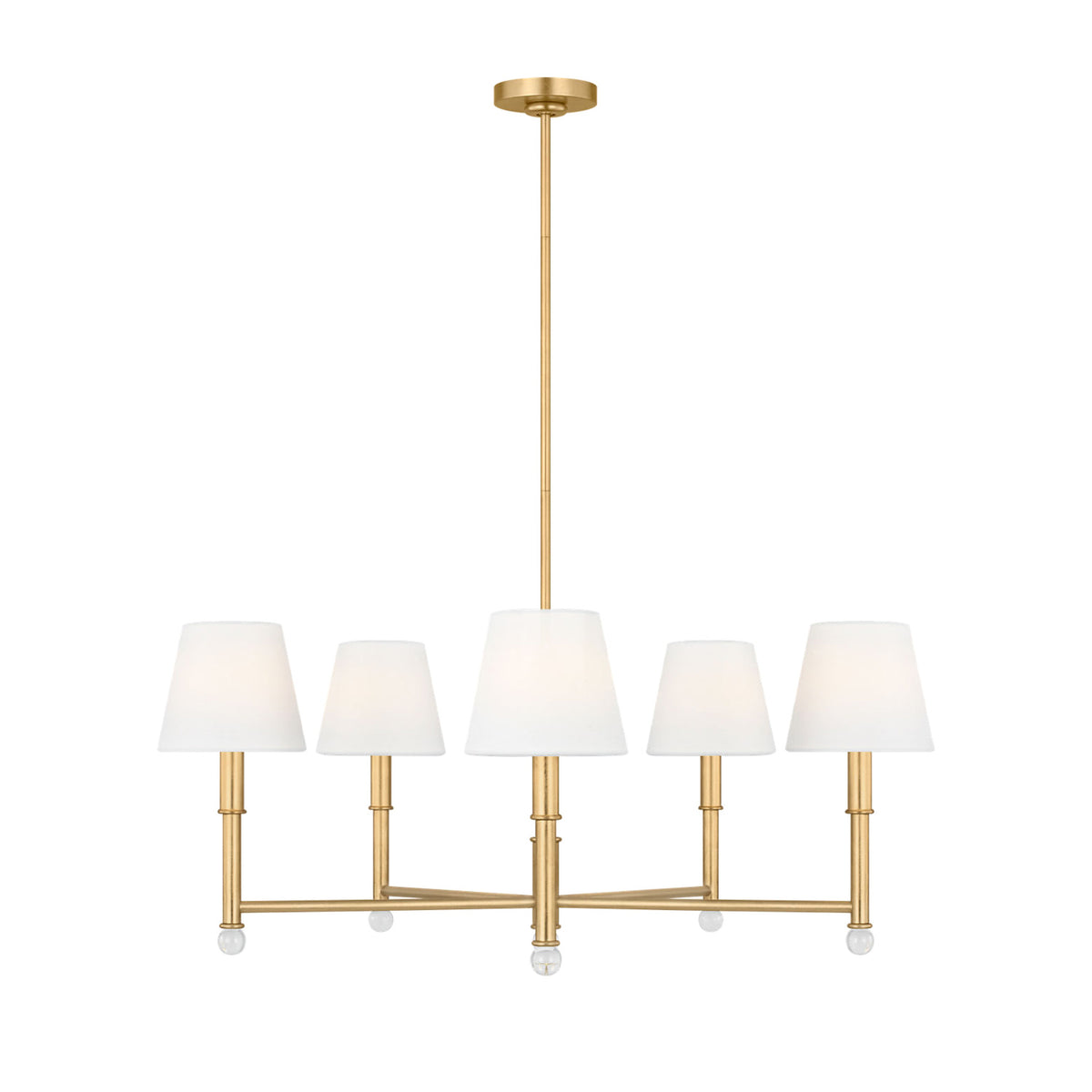 Savannah 5 Light Chandelier 33", Gilded Brass