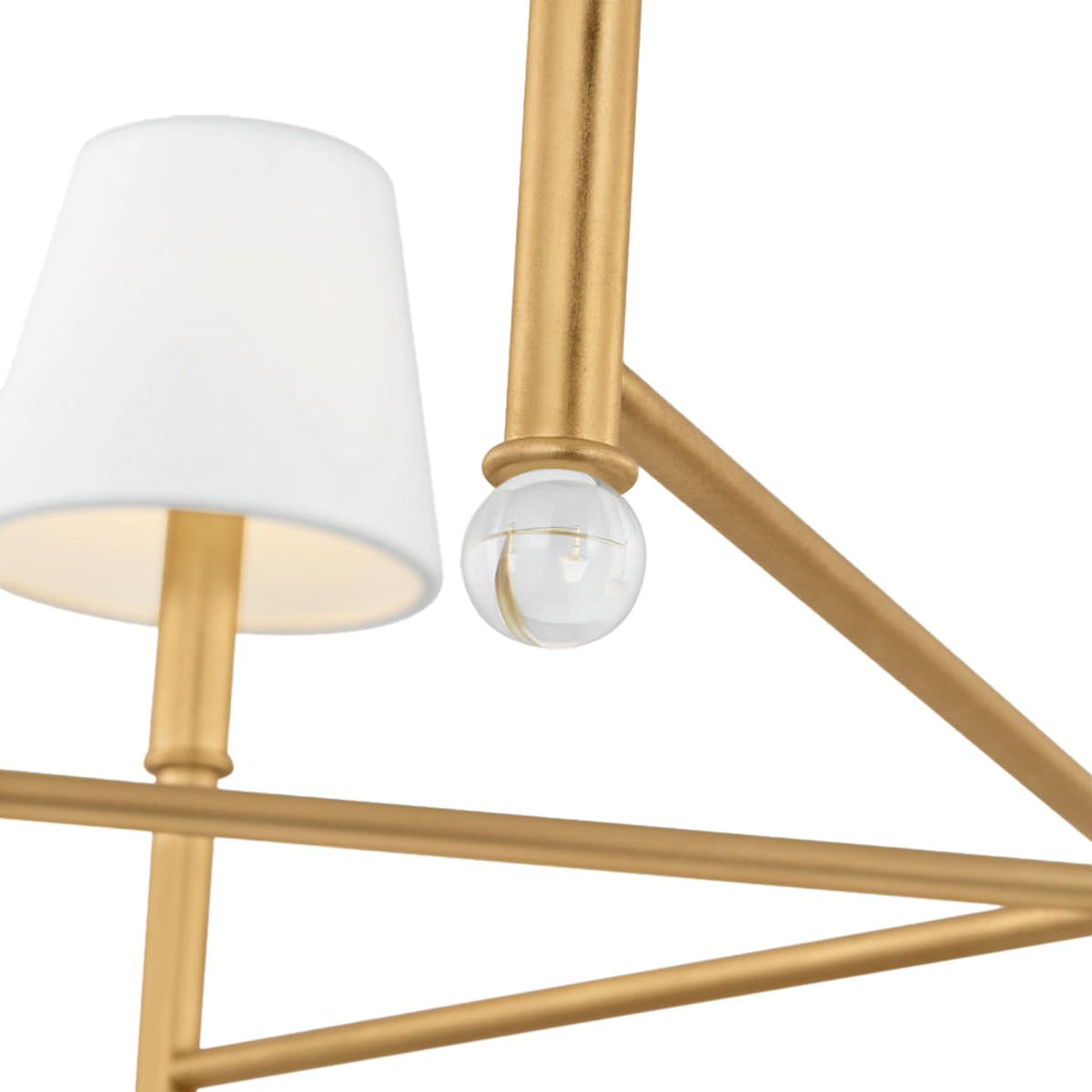 Savannah 6 Light Chandelier 40", Gilded Brass