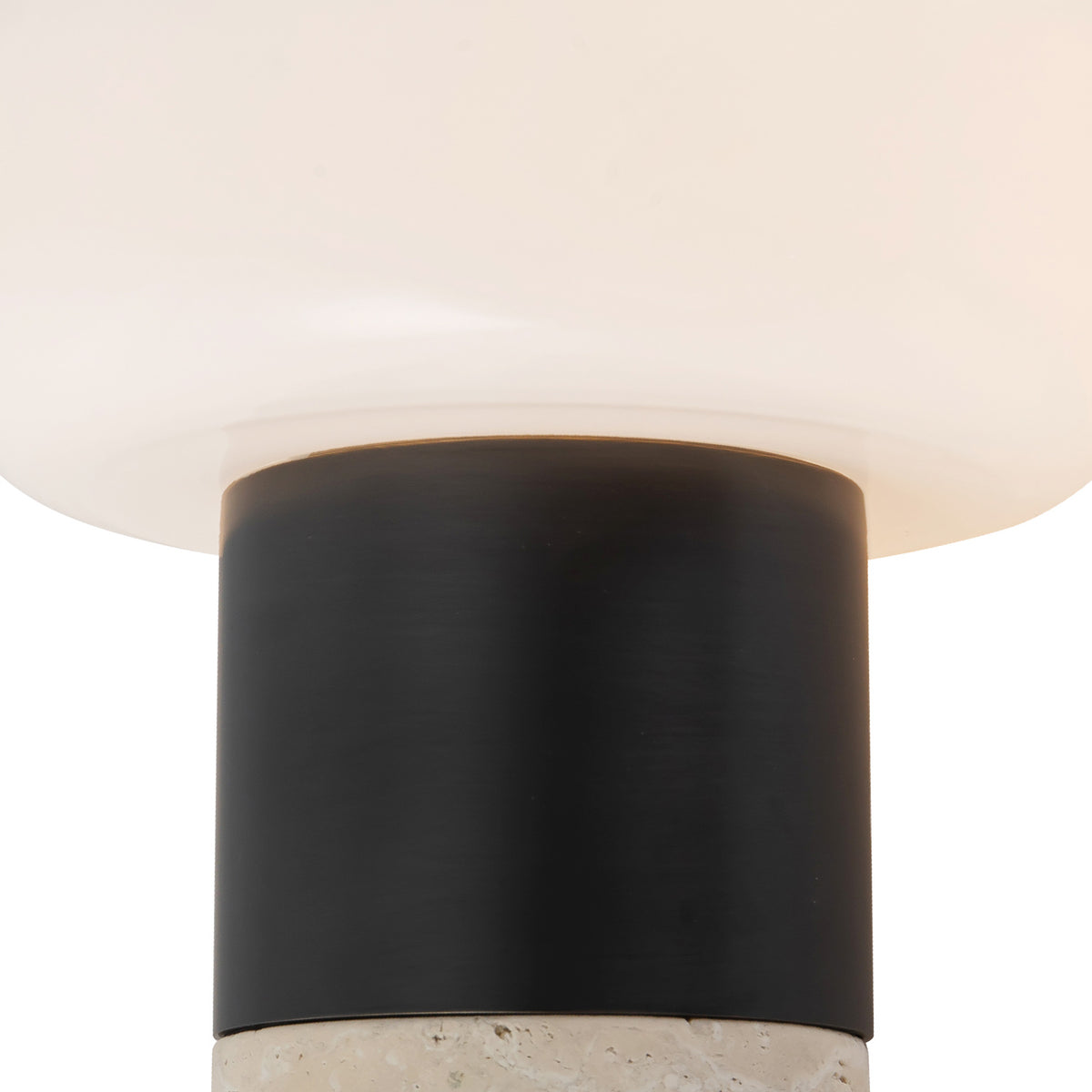 Ralston Rechargeable Table Lamp 7", Urban Bronze and Travertine