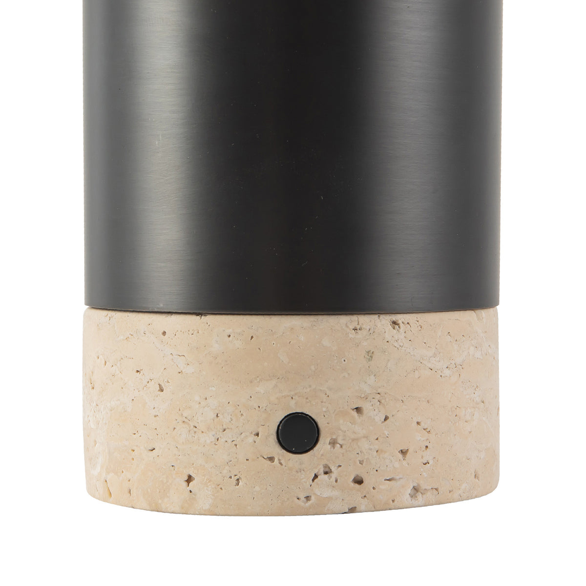 Ralston Rechargeable Table Lamp 7", Urban Bronze and Travertine