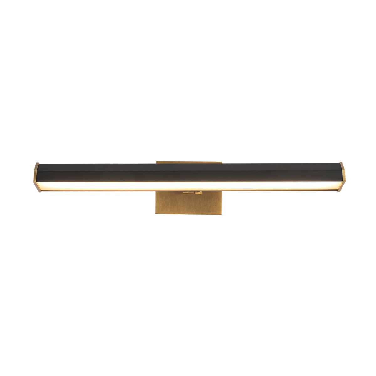 Marvelle LED Picture Light 21", Matte Black and Vintage Brass