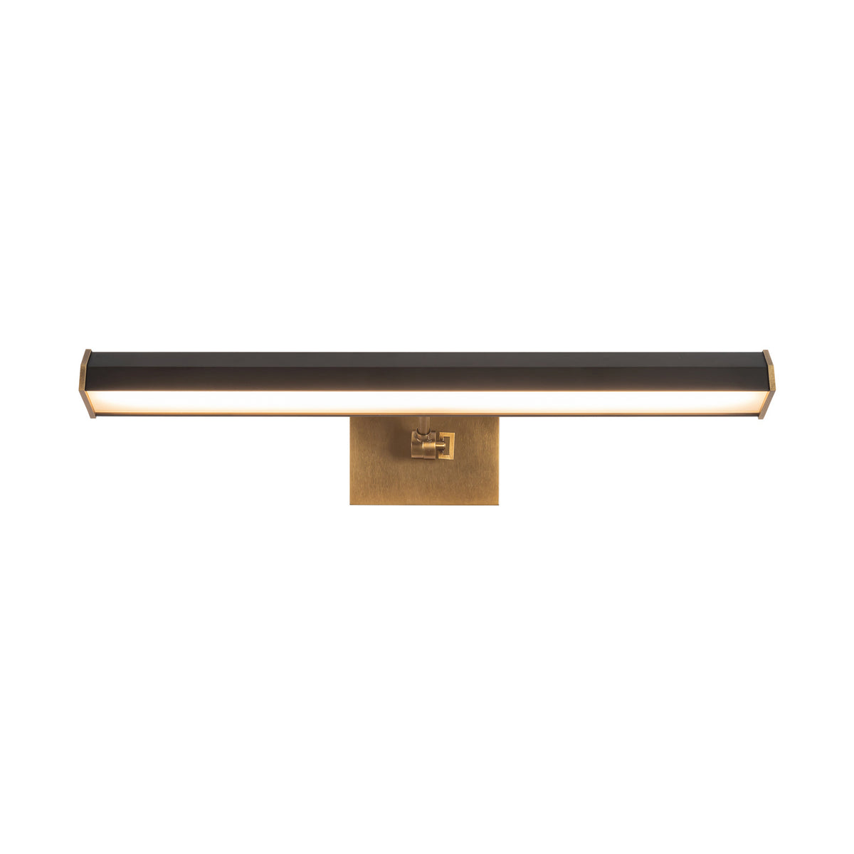 Marvelle LED Picture Light 21", Matte Black and Vintage Brass