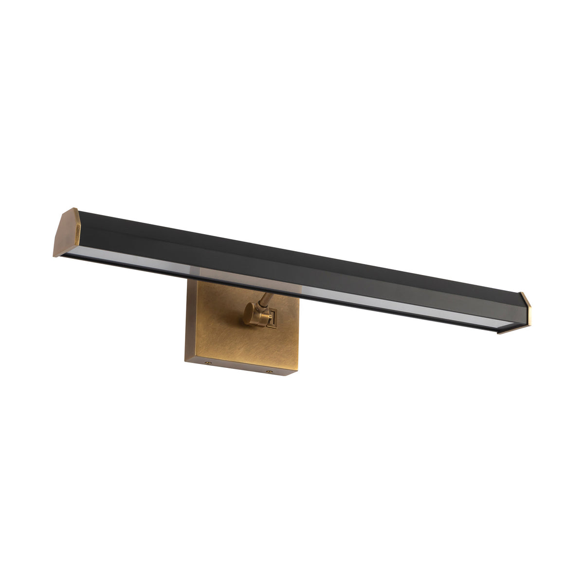 Marvelle LED Picture Light 21", Matte Black and Vintage Brass