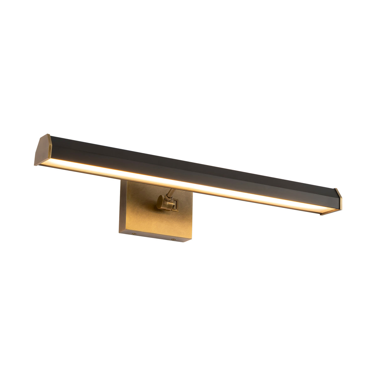 Marvelle LED Picture Light 21", Matte Black and Vintage Brass