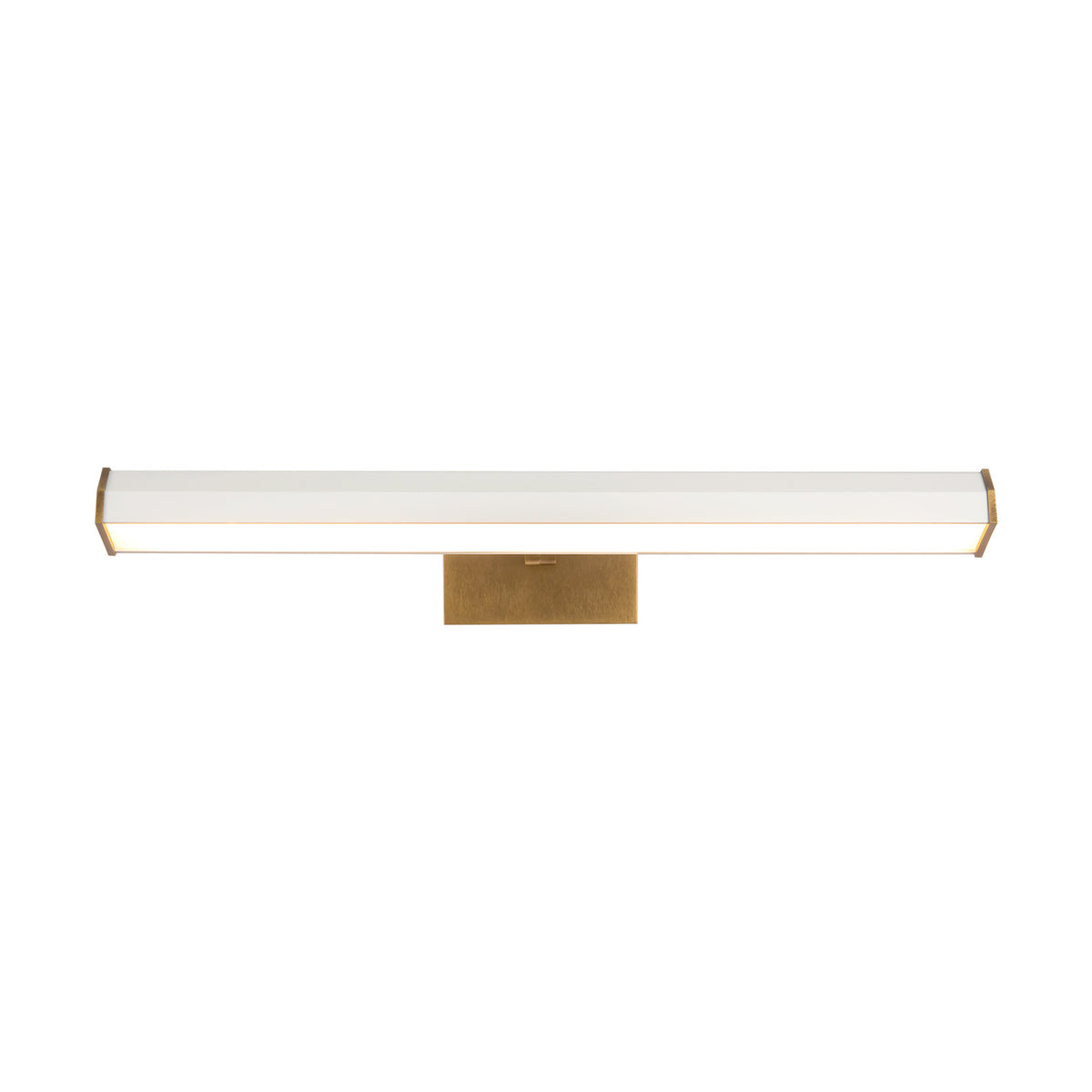 Marvelle LED Picture Light 21", Matte White and Vintage Brass