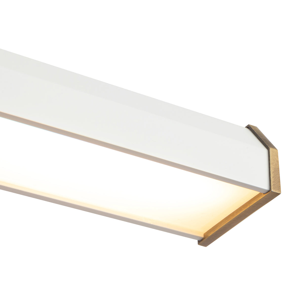 Marvelle LED Picture Light 21", Matte White and Vintage Brass