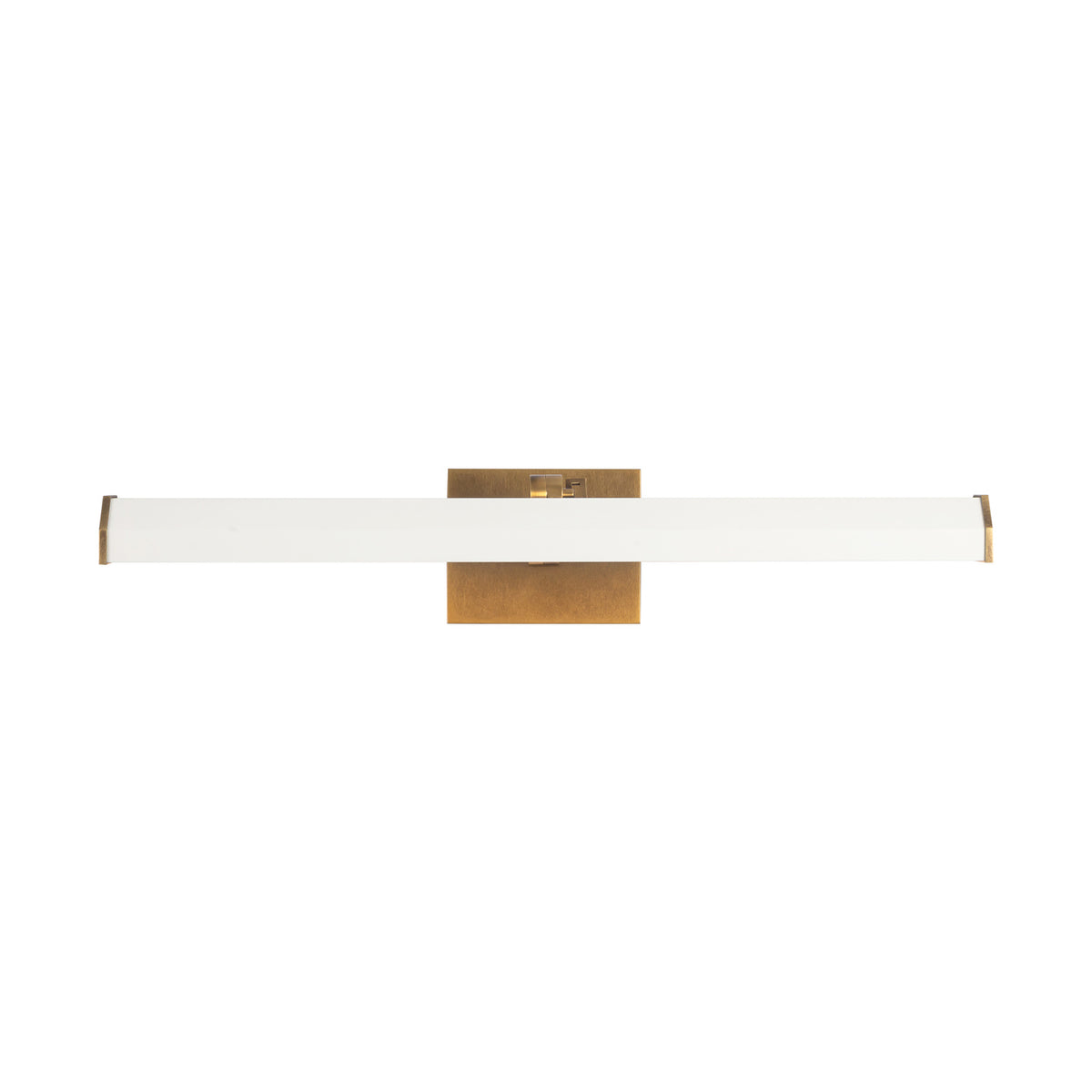 Marvelle LED Picture Light 21", Matte White and Vintage Brass