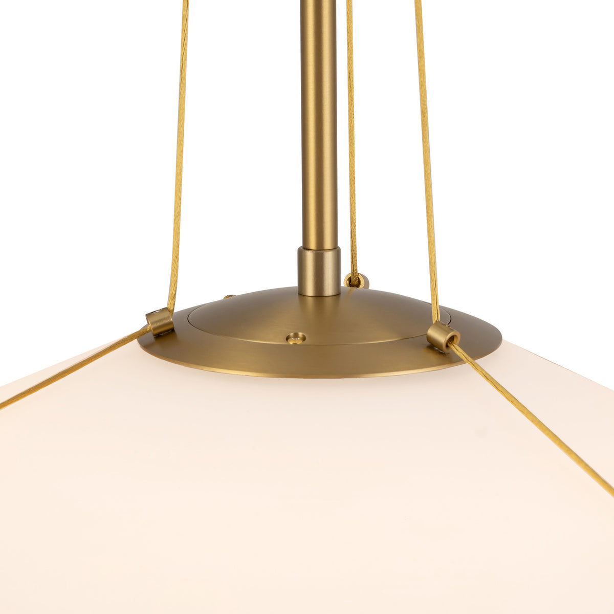 Beverly Pendant 15", Brushed Brass and Opal Glass