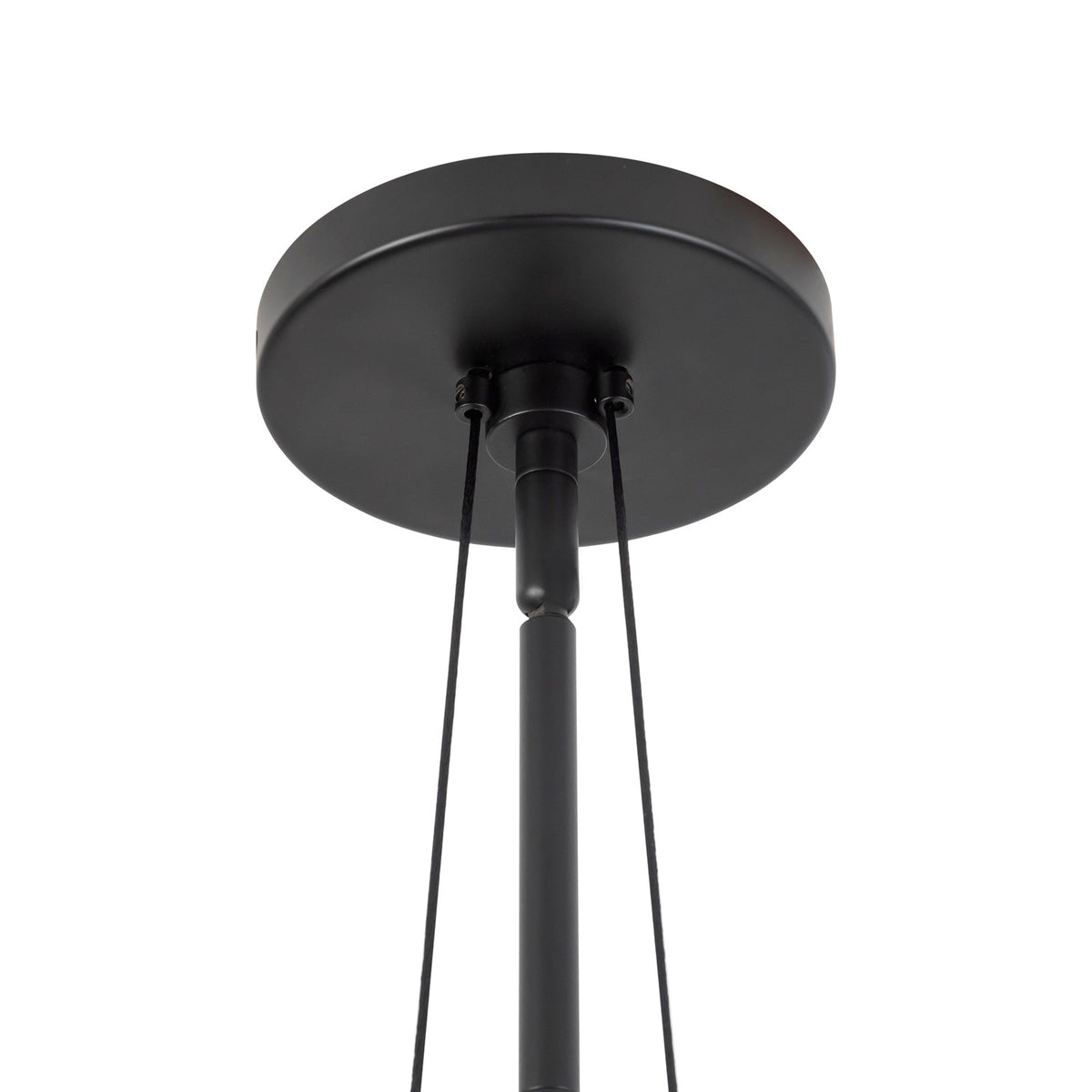 Beverly Pendant 15", Matte Black and Opal Glass