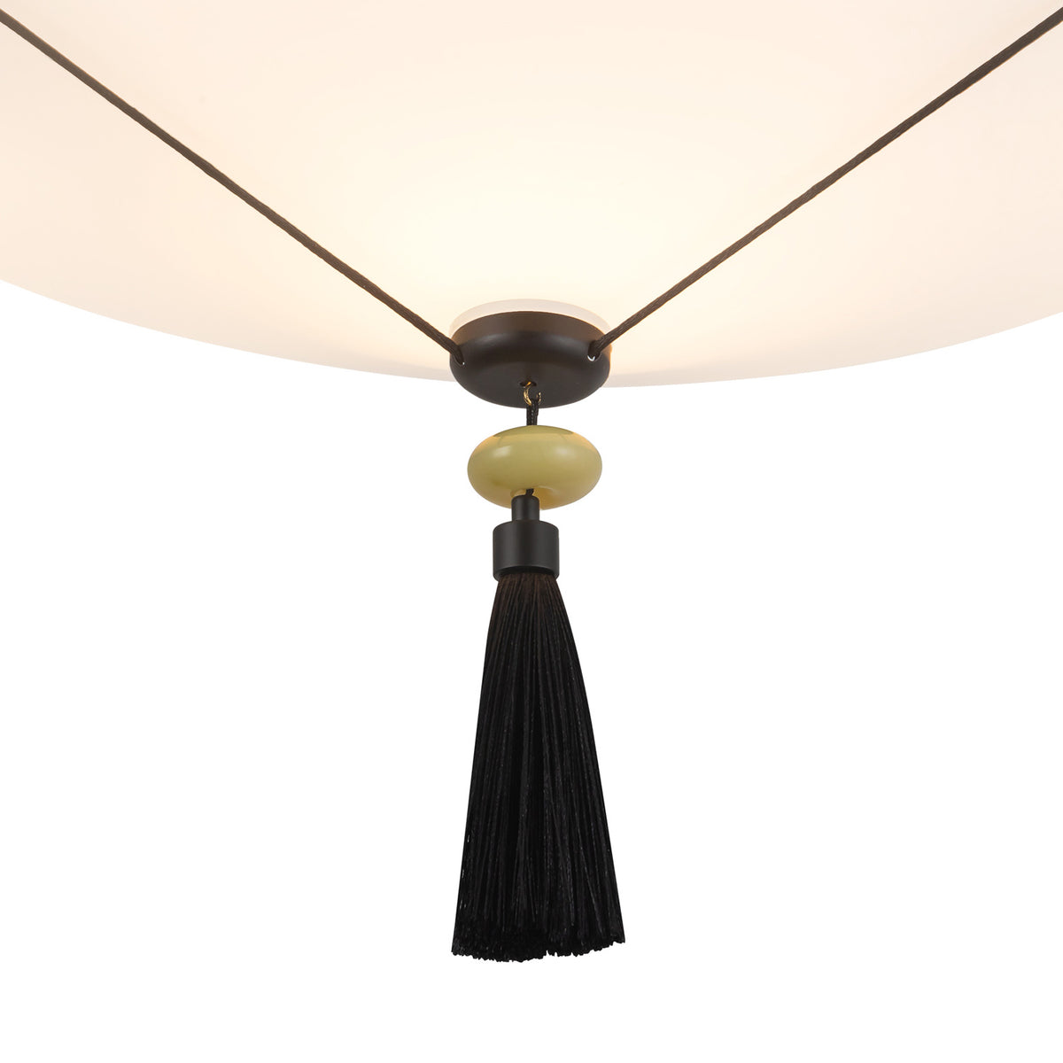 Beverly Pendant 15", Matte Black and Opal Glass