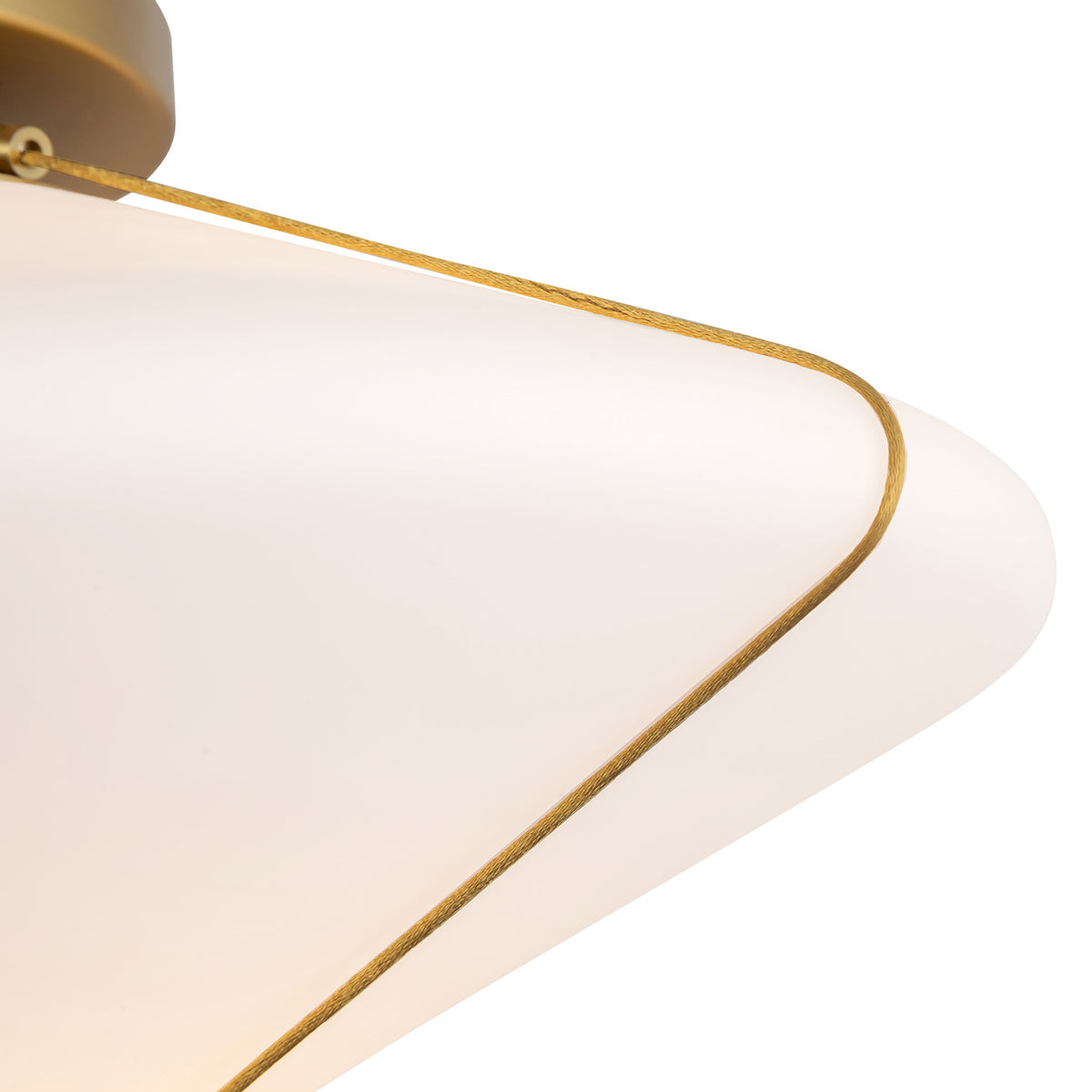 Beverly Semi-Flush 15", Brushed Brass and Opal Glass