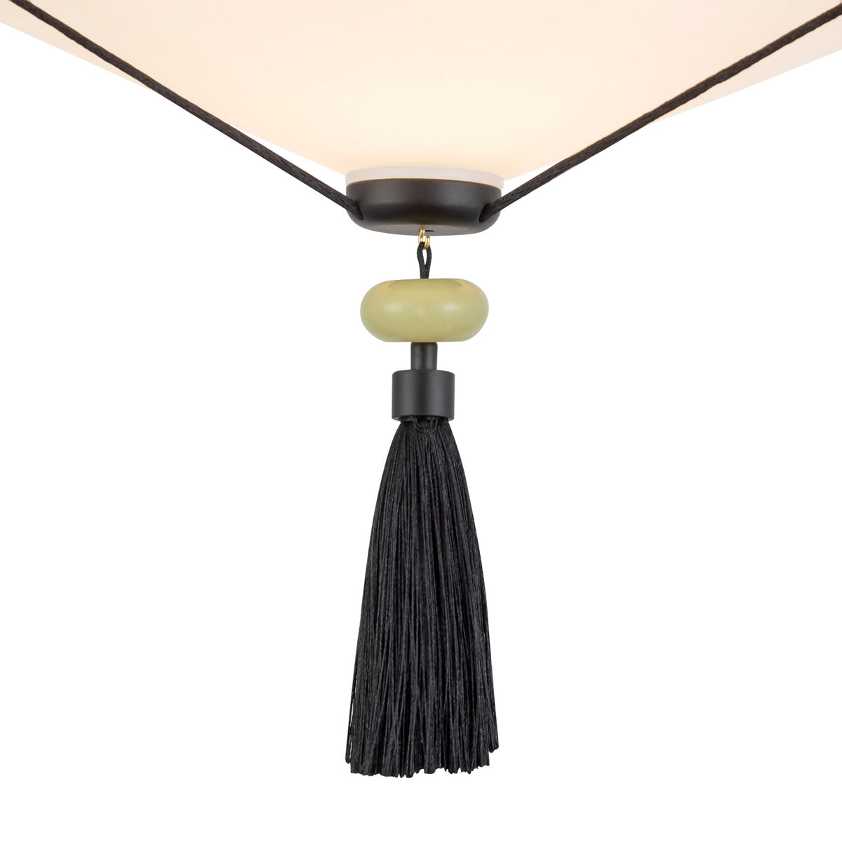 Beverly Semi-Flush 15", Matte Black and Opal Glass