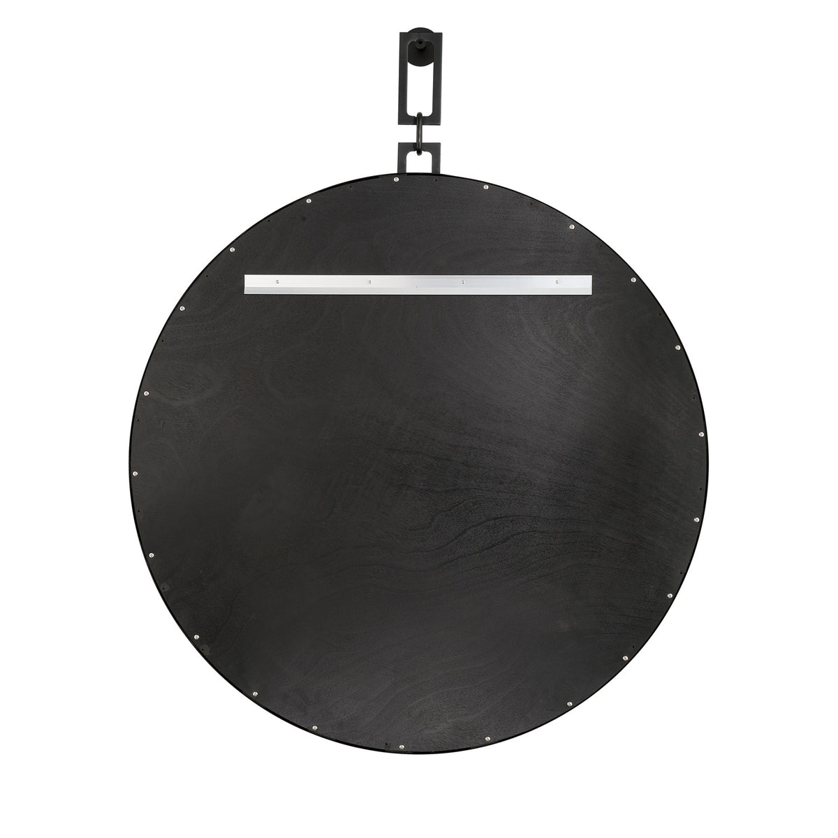Troy Round Decorative Mirror 40" x 50", Matte Black