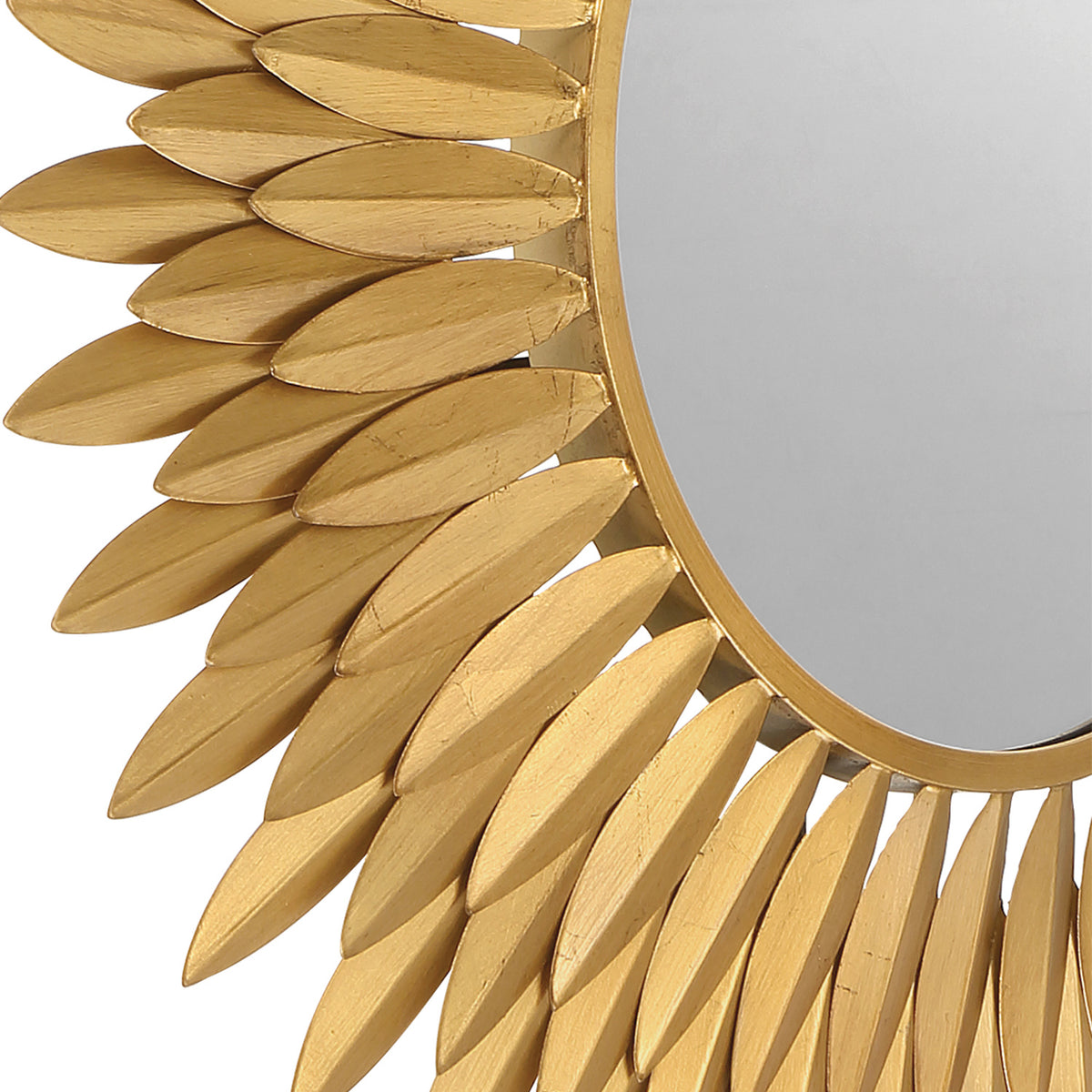Alicia Round Decorative Mirror 24" x 24", Antique Gold