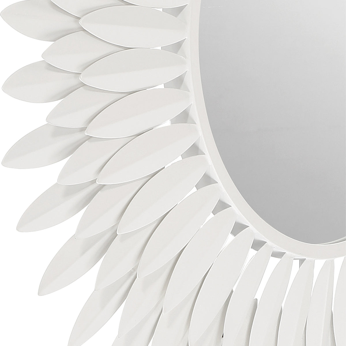 Alicia Round Decorative Mirror 24" x 24", Matte White