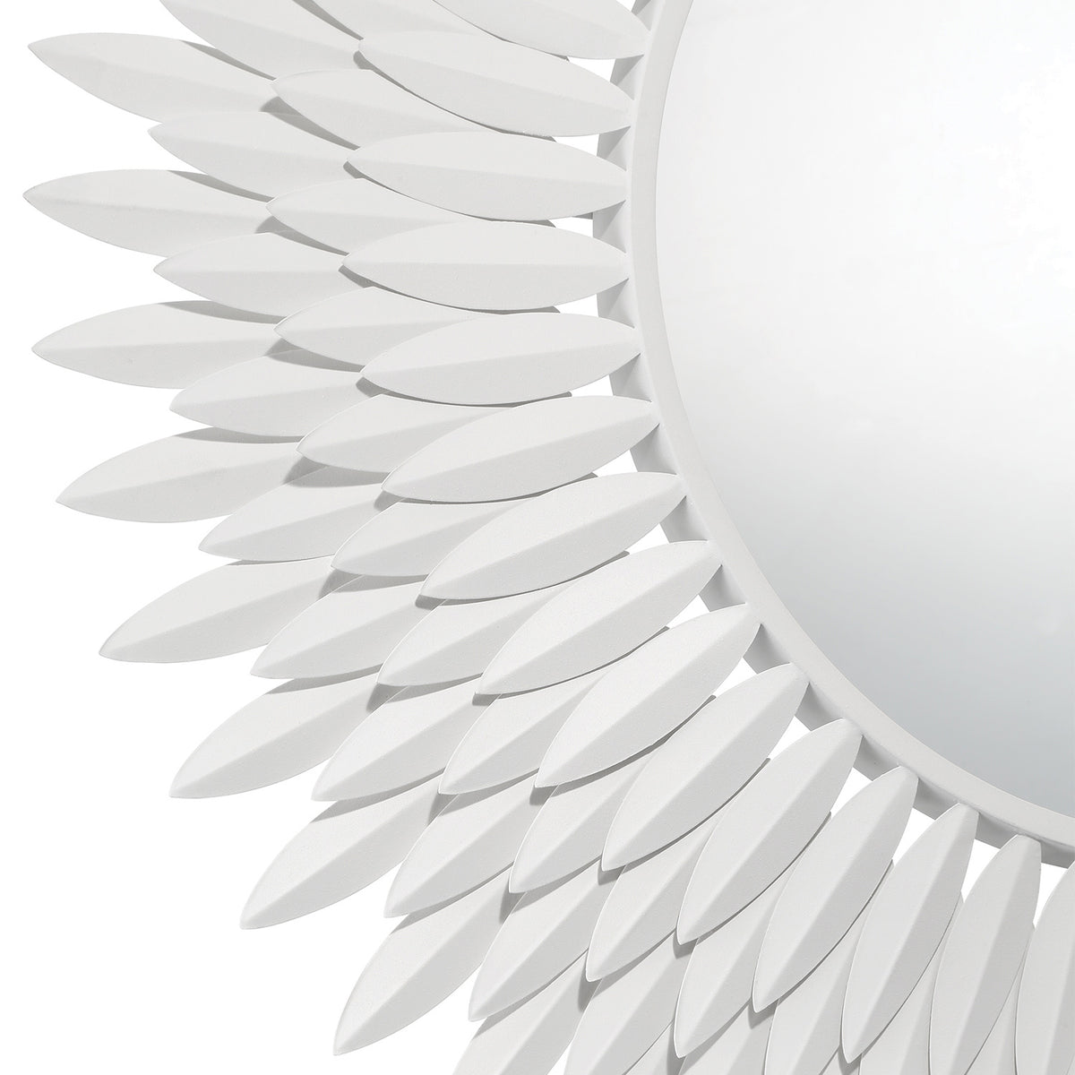 Alicia Round Decorative Mirror 30" x 30", Matte White