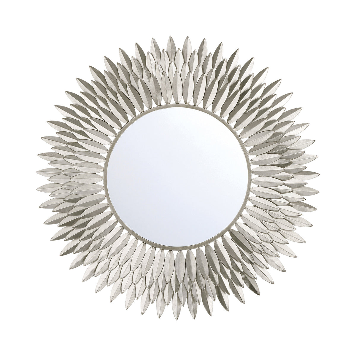 Alicia Round Decorative Mirror 30" x 30", Antique Silver