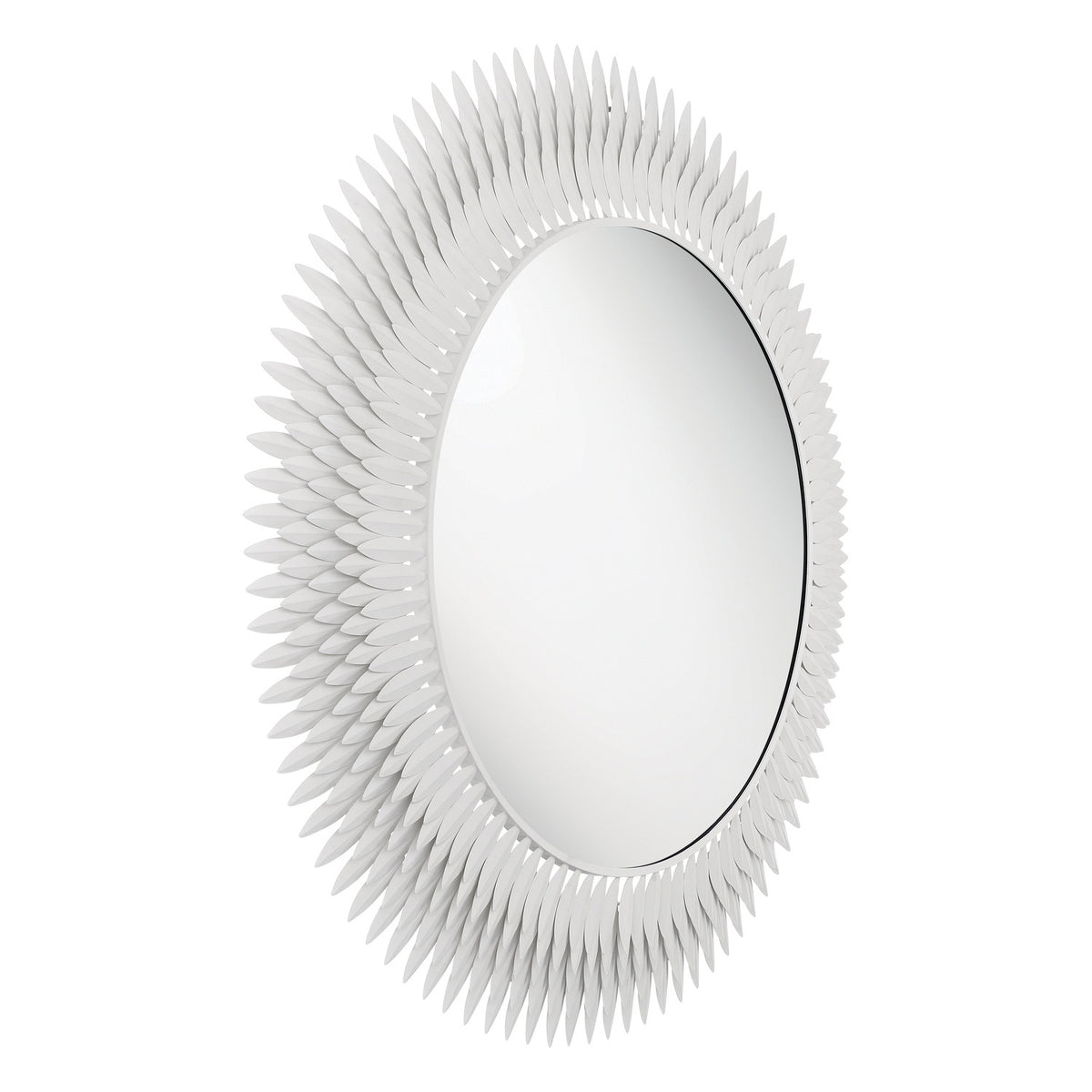 Alicia Round Decorative Mirror 47" x 47", Matte White