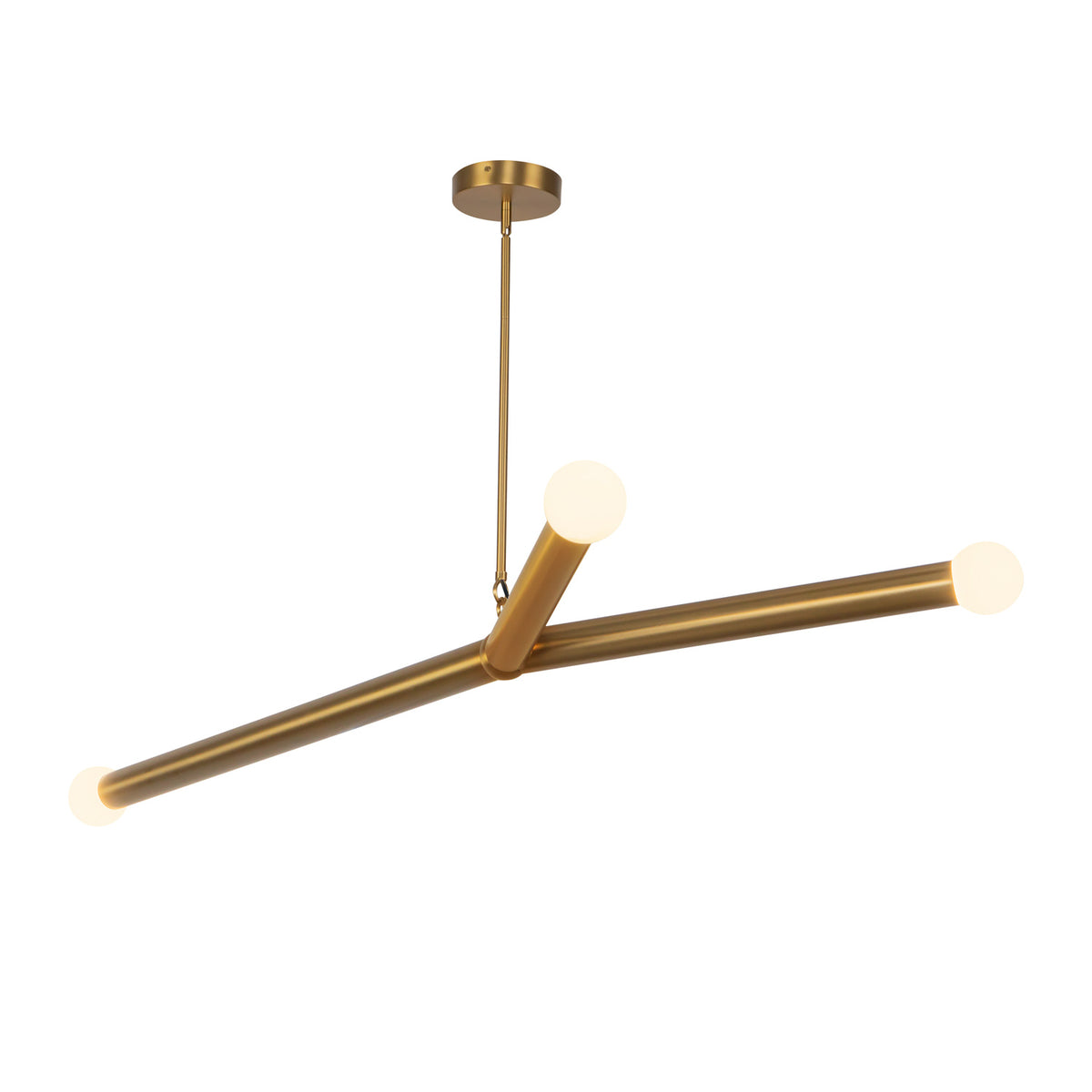 Roswell 3 Light LED Pendant 52", Brushed Brass