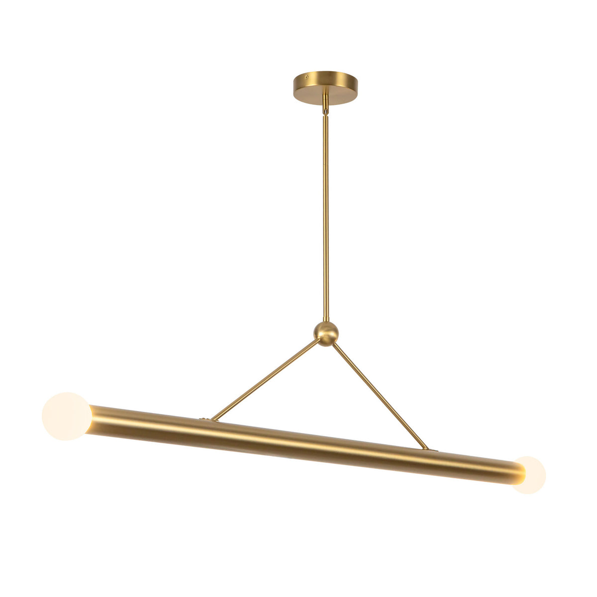 Roswell 2 Light LED Linear Pendant 52", Brushed Brass