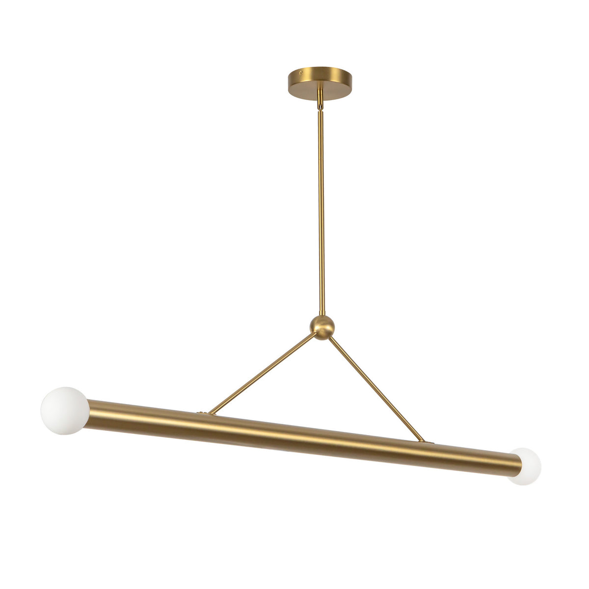 Roswell 2 Light LED Linear Pendant 52", Brushed Brass