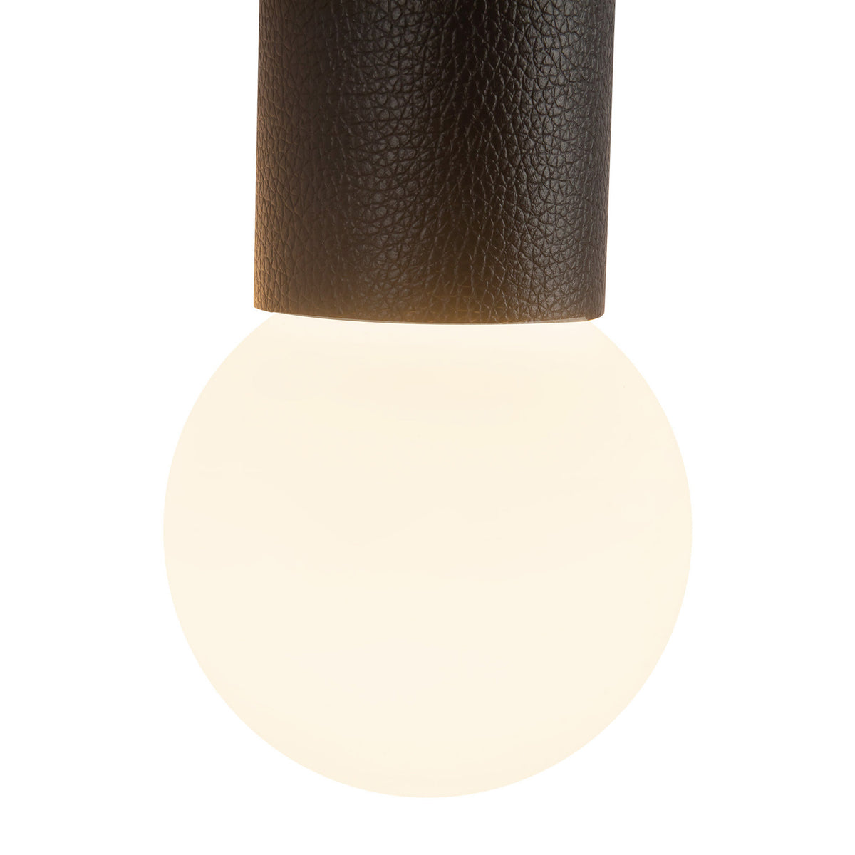 Roswell 2 Light LED Wall Sconce 24", Black Vegan Leather and Brushed Brass