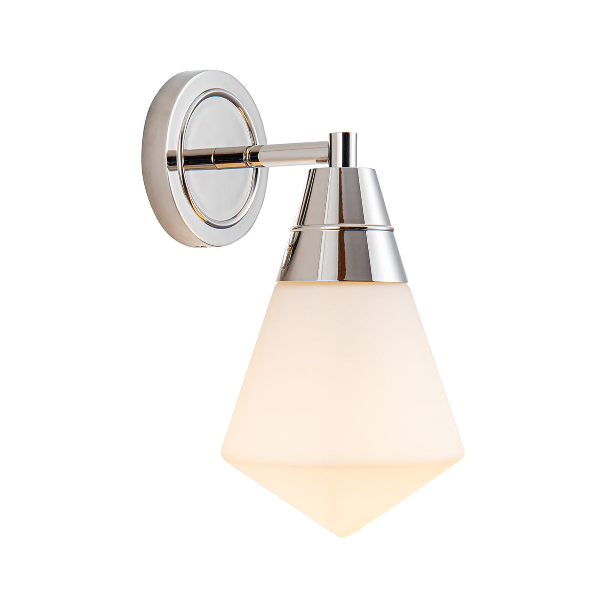 Essex Wall Sconce 12", Polished Nickel and Matte Opal Glass