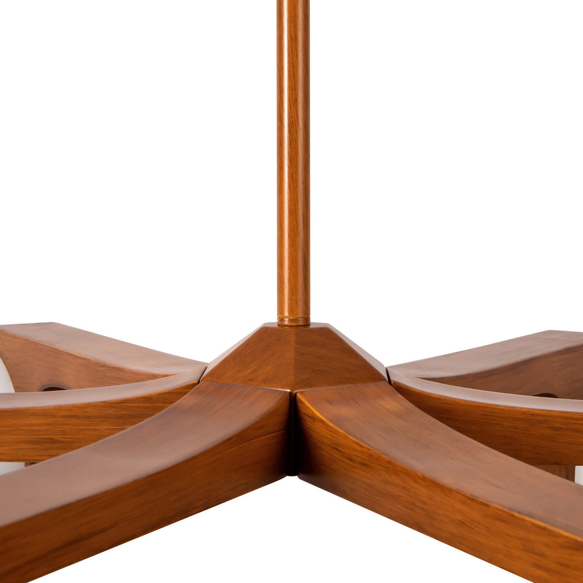 Duncan 6 Globe Chandelier 37", Teak and Opal Glass