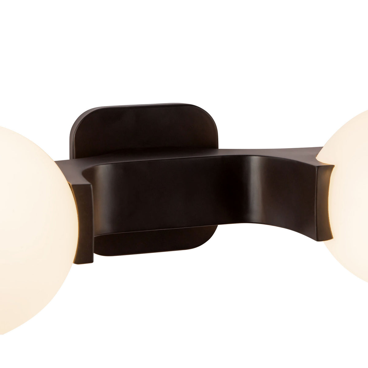 Duncan 4 Globe Vanity 34", Matte Black and Opal Glass