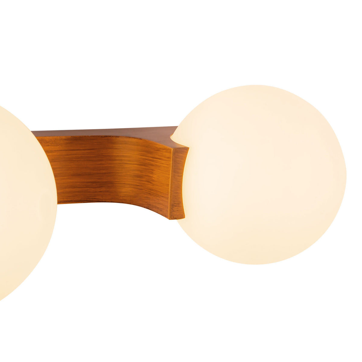 Duncan 4 Globe Vanity 34", Teak and Opal Glass