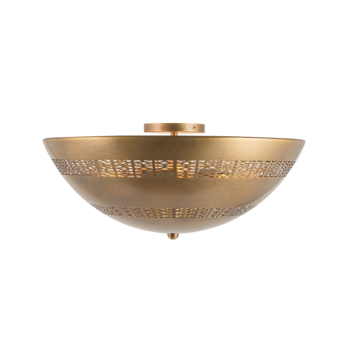Brookline Flush Mount 18", Vintage Brass