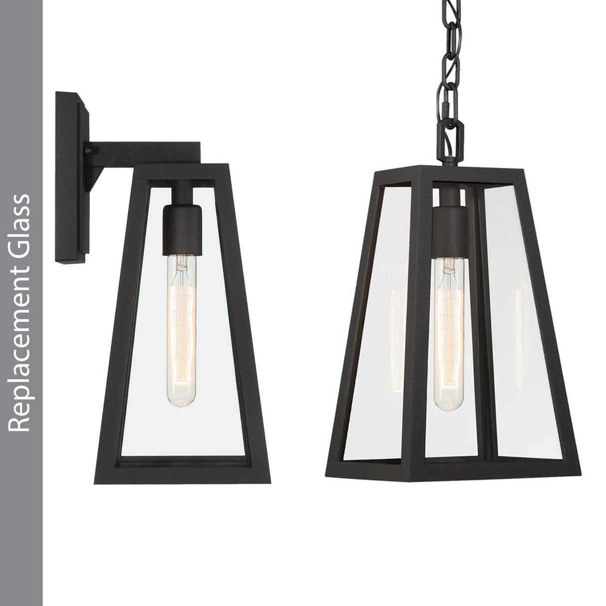 Ira Replacement Side Glass Panel for Large Wall Light, Hanging Light