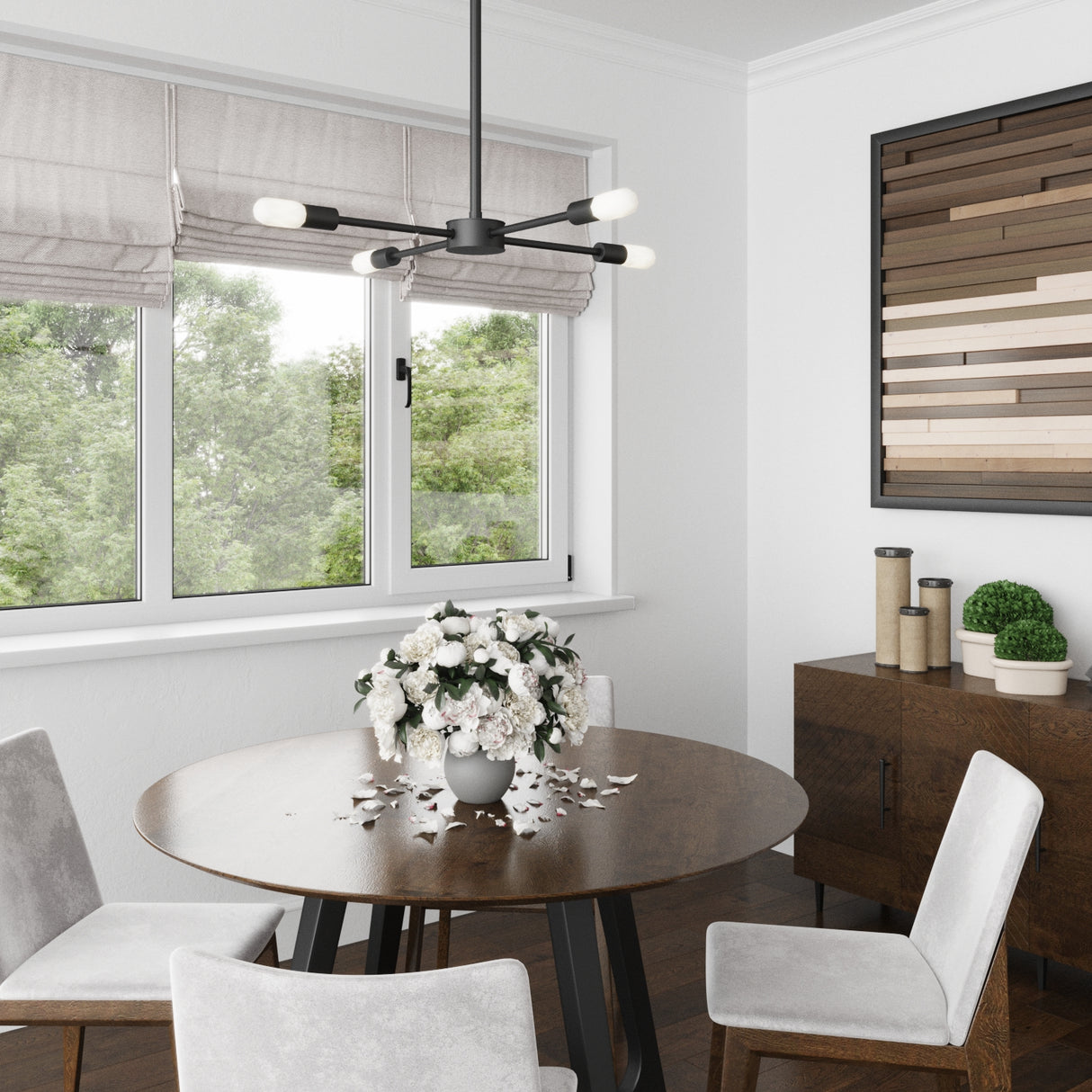 Prospect 4 Light Pendant 20", Matte Black