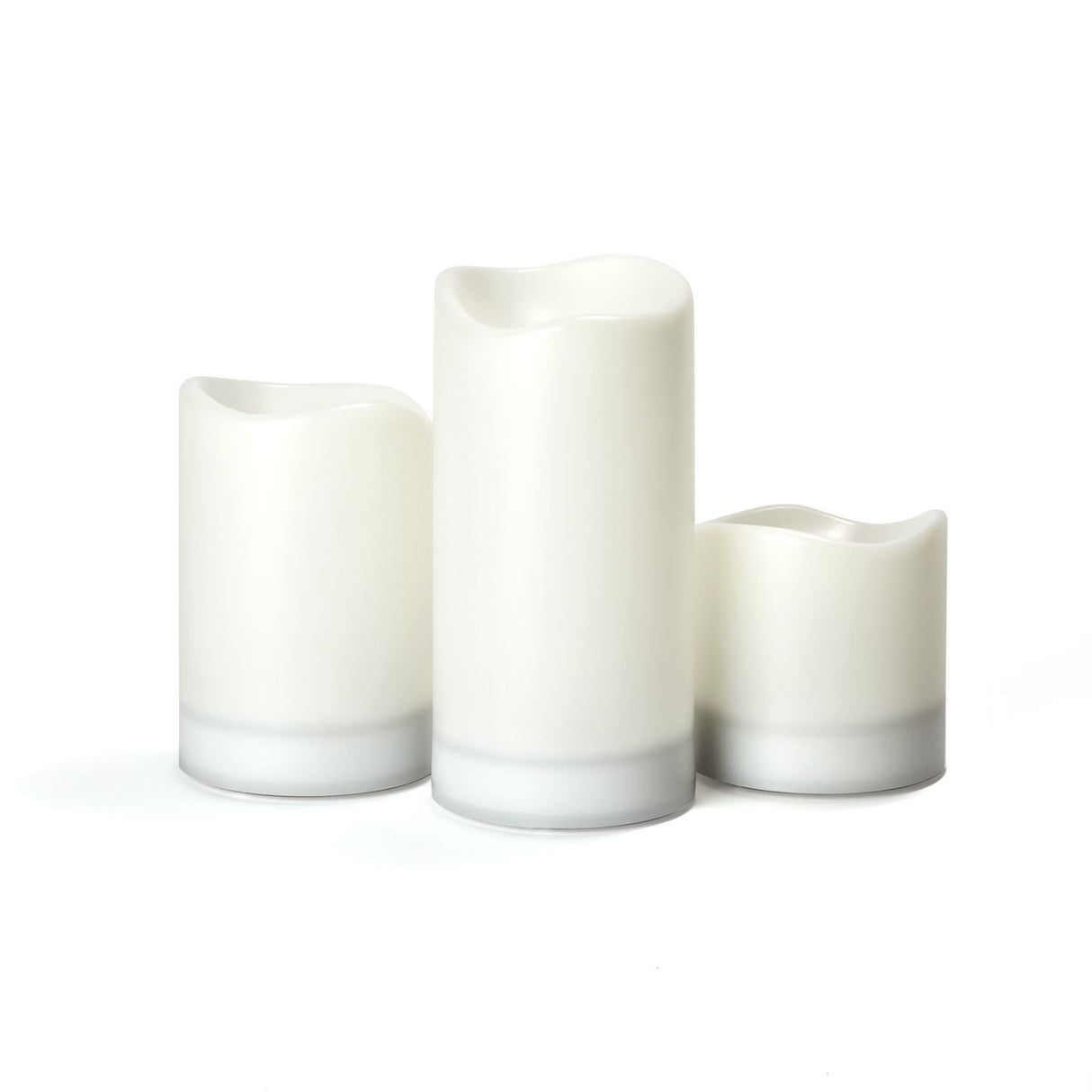 Ophelia Solar Flameless 4" Pillar Candles, Set of 3