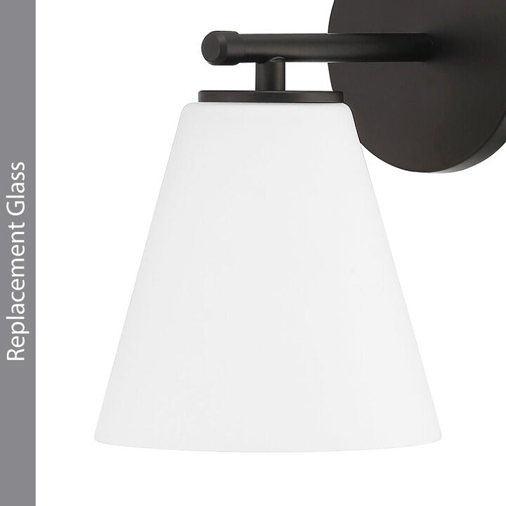 Carlisle Wall Light Replacement Glass Shade, Opal