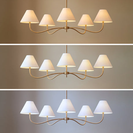 How to Choose Color Temperature for Every Room - Featuring the Harlow 5 Light Chandelier 51", Modern Brass with Rattan