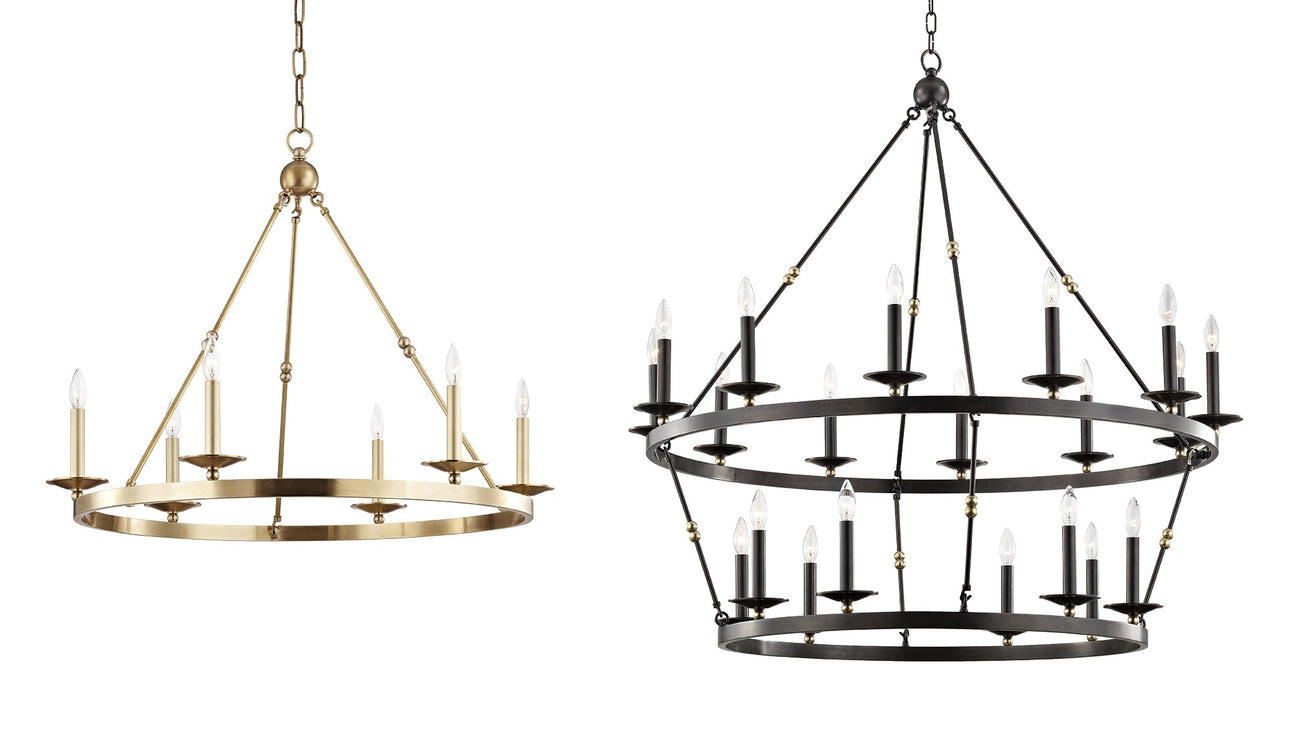 William Chandelier Collection shown in Aged Brass and Old Bronze