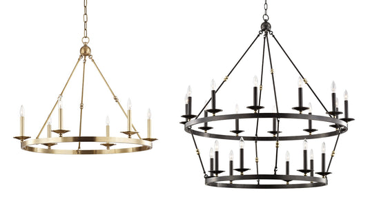 William Chandelier Collection shown in Aged Brass and Old Bronze