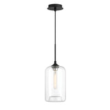 Windsor Turn of the Century Industrial Fixture Pendant Light, Handblown 12" Tall Glass Shade with Vintage Style Back Cord, wide angle