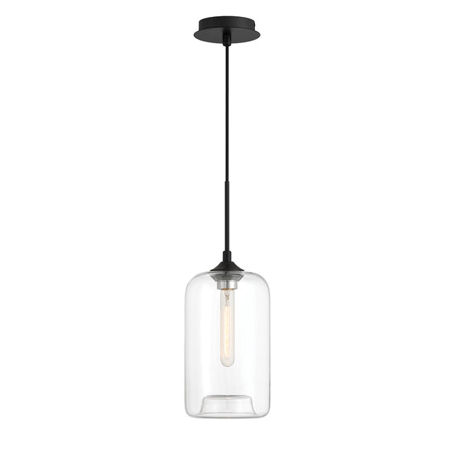 Windsor Turn of the Century Industrial Fixture Pendant Light, Handblown 12" Tall Glass Shade with Vintage Style Back Cord, wide angle