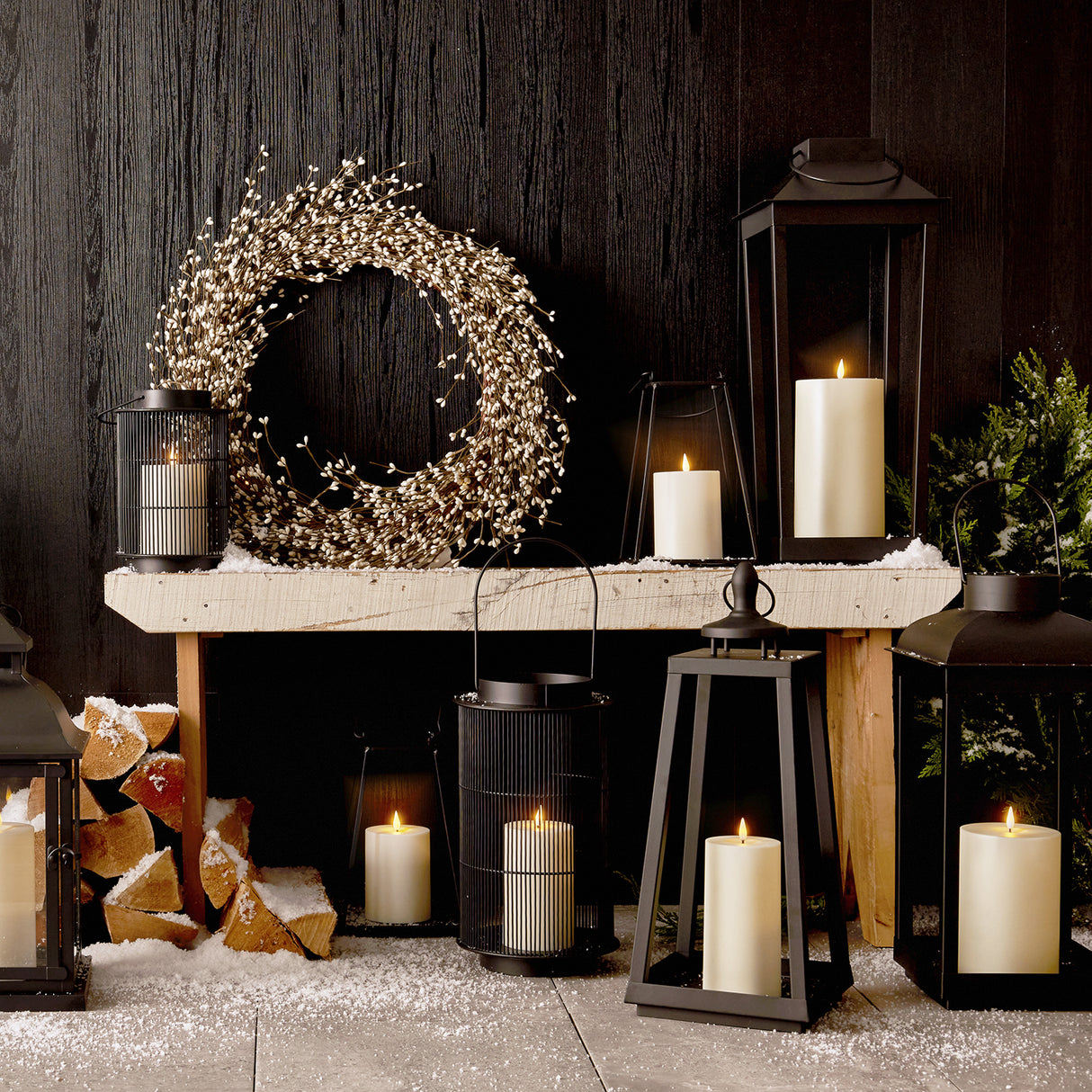 Open Box Cooper Outdoor Lantern with Flameless Candle, Large