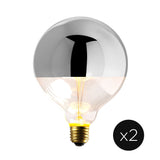 Silver-Tipped G40 Incandescent Bulbs, 40W (E26) - Set of 2